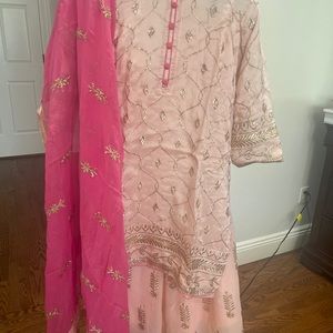 Traditional sharara in pure crepe